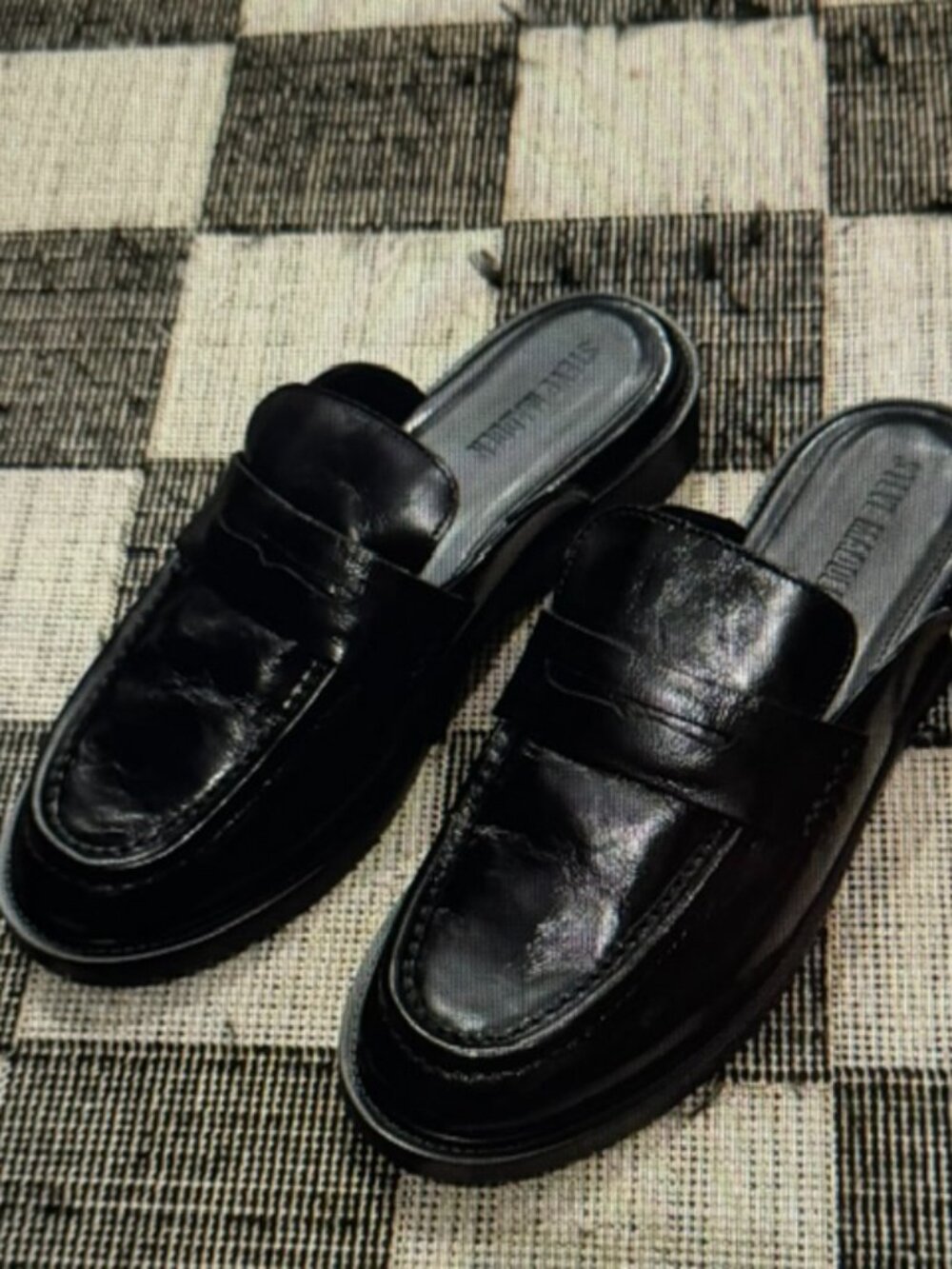 Steve Madden Black Leather Mules